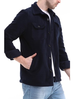 Ghassy Co. Erkek Oduncu Düğmeli Çift Cepli Ekose Polar Outdoor Gömlek Ceket
