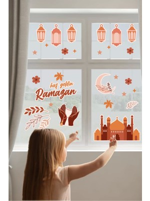 Neşeli Günlerim Hoş Geldin Ramazan Dua Duvar Sticker 35X100 cm