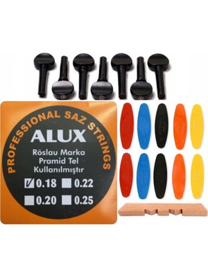Şenses Müzik Alux Pramid 0.18 Abanoz Burgu Tezene Eşik 4'lü Set