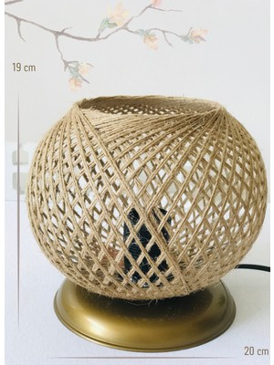 Abba Gift Balle Minimal Gold Hasır Abajur