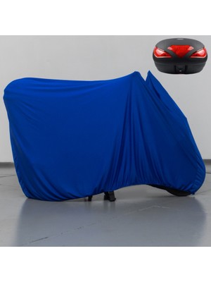 Teksin Yuki Yıldız 100 Çantalı Mavi Kumaş Motosiklet Branda Motor Penye Branda
