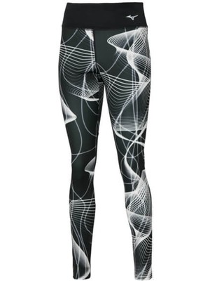 Mizuno Printed Tights Kadın Tayt Siyahdesenli