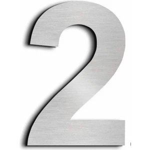 Se-Dizayn Kapı Numarası 6 cm No 2, Paslanmaz Çelik Kendinden Yapışkanlı