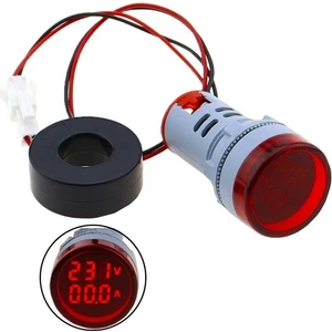 Dijital Voltmetre - Ampermetre Ac 50-500V 0-100A Kırmızı