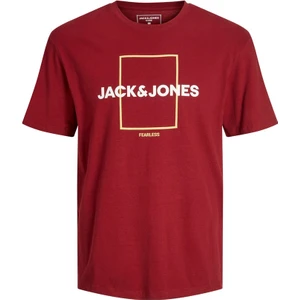 Jack & Jones Jcoexplored Tee Ss Crew Neck Mc Bordo Erkek T-Shirt 12231222-Bikin