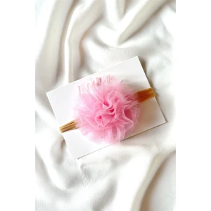 Le Mabelle Pembe  Tül Çiçek Kız Çocuk Saç Bandı