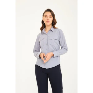 Çebi Konfeksiyon Kadın Kışlık Koyugri Gömlek