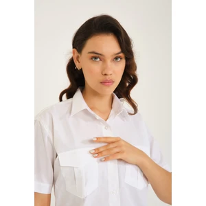 Çebi Konfeksiyon Kadın Krem Yazlık Gömlek