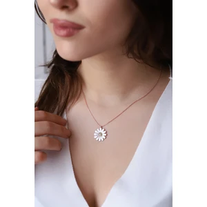 Papatya Kolye ve Küpe Seti 925 Ayar Gümüş