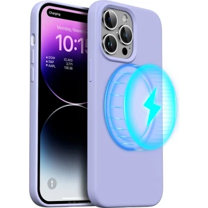 M.TK Moveteck iPhone 14 Pro Kılıf Magsafe Wireless Şarj Özellikli Sıvı Jel Lansman Renkli Silikon Kılıf
