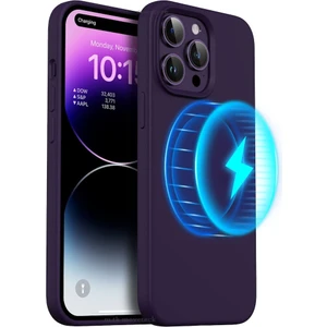 M.TK Moveteck iPhone 12 Pro Max Kılıf Magsafe Wireless Şarj Özellikli Sıvı Jel Lansman Renkli Silikon