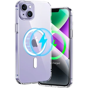M.TK Moveteck iPhone 14 Kılıf Şeffaf Sararmaz Magsafe Manyetik Ulta Ince Sert Pc Drop Kılıf