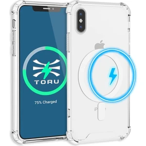 M.TK Moveteck iPhone Xs 5.8 Kılıf Magsafe Darbeye Dayanıklı ve Çizilmez Şeffaf Sararmaz Kılıf