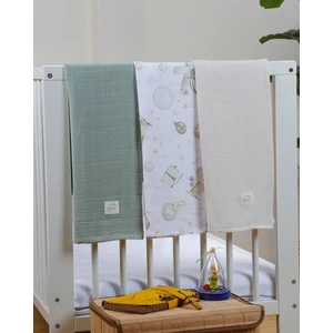 Gezegen 3'lü Müslin Örtü 75X75