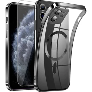 M.TK Moveteck iPhone 11 6.1 Inç Uyumlu Kılıf Şeffaf Sararmaz Manyetik Magsafe Özellikli Wirelles