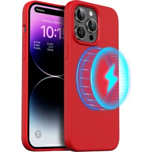 M.TK Moveteck iPhone 13 Pro Kılıf Magsafe Wireless Şarj Özellikli Sıvı Jel Lansman Renkli Silikon Kılıf