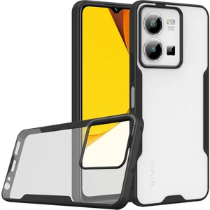 M.TK Moveteck Vivo Y35 Uyumlu Kenarı Pastel Renkli Yumuşak Doku Ince Şeffaf Arka Kapak