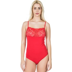 Derya Kurşun Dantel Yaka Askılı Çıtçıtlı Kadın Body 312