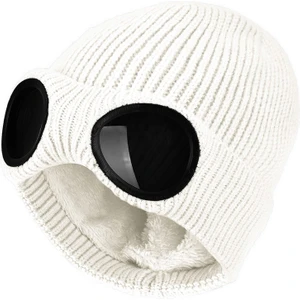 Lensli Yeni Kış Şapkası Gözlüklü Beanie Şapka  (Yurt Dışından)