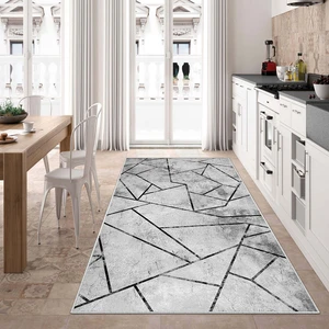 Blue Decortiva Makinede Yıkanabilir Kaymaz Taban Leke Tutmaz Salon Halısı Mutfak Halısı ve Yolluk