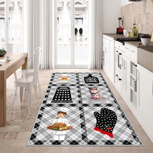 Blue Decortiva Makinede Yıkanabilir Kaymaz Taban Leke Tutmaz Mutfak Halısı