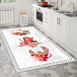 Blue Decortiva Makinede Yıkanabilir Kaymaz Taban Leke Tutmaz Mutfak Halısı ve Mutfak Yolluk