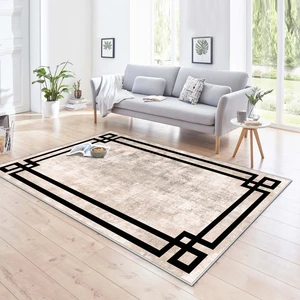 Blue Decortiva Makinede Yıkanabilir Kaymaz Taban Leke Tutmaz Salon Halısı Mutfak Halısı ve Yolluk