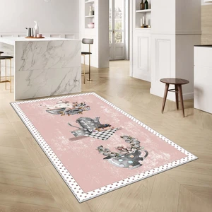Blue Decortiva Makinede Yıkanabilir Kaymaz Taban Leke Tutmaz Mutfak Halısı ve Mutfak Yolluk