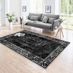 Blue Decortiva Makinede Yıkanabilir Kaymaz Taban Leke Tutmaz Salon Halısı Mutfak Halısı ve Yolluk