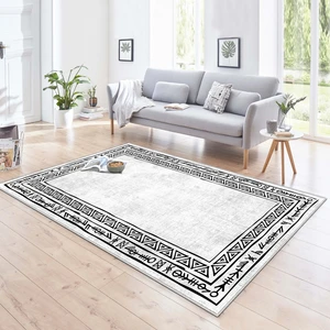Blue Decortiva Makinede Yıkanabilir Kaymaz Taban Leke Tutmaz Salon Halısı Mutfak Halısı ve Yolluk