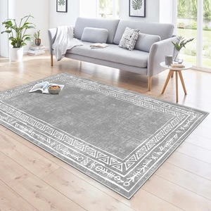 Blue Decortiva Makinede Yıkanabilir Kaymaz Taban Leke Tutmaz Salon Halısı Mutfak Halısı ve Yolluk