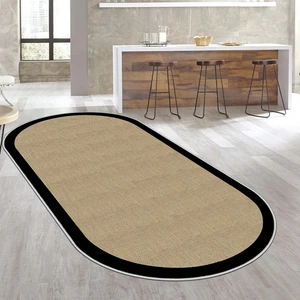 Blue Decortiva Makinede Yıkanabilir Kaymaz Taban Leke Tutmaz Oval Salon Halısı Mutfak Halısı ve Yolluk