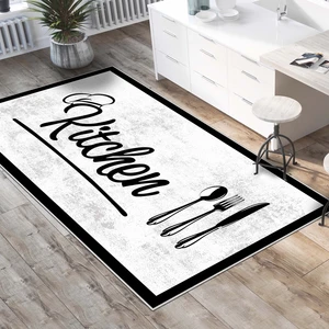 Blue Decortiva Makinede Yıkanabilir Kaymaz Taban Leke Tutmaz Mutfak Halısı ve Mutfak Yolluk