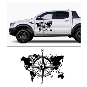 Melek Pazarı Dünya Pusula Off Road Karavan STICKER-S1322
