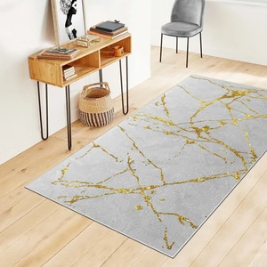 Blue Decortiva Makinede Yıkanabilir Kaymaz Taban Leke Tutmaz  Salon Halısı Mutfak Halısı ve Yolluk