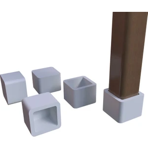 Adem Koç Plastik 30X30 mm Kare Pvc Sandalye Profil Ayak Pabucu Sessiz Yumuşak - Kahve (4 Adet)