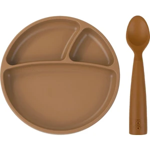 Oioi Vakum Tabanlı Silikon Tabak ve Nam Nam Kaşık 2'li Set