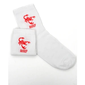 Beşiroğlu Grup Koç Burcu Tenis Gym Fitness Çorap Unisex Beyaz Astroloji Burç Desenli