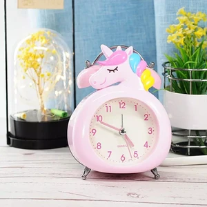 Dekoratif Masa Üstü Unicorn Çalar Saat-Pembe