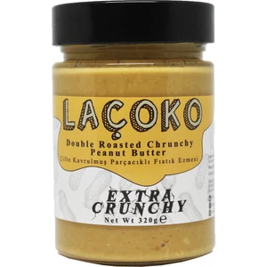 Şekersiz, Katkısız, Glutensiz, Vegan, Doğal Çifte Kavrulmuş Parçacıklı ( Extra Crunchy) Yer Fıstığı Ezmesi 320 gr