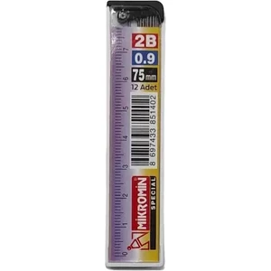 Min 0.9 mm Cetvelli Kalem Ucu 75 mm Mikro Uç 6 Adet