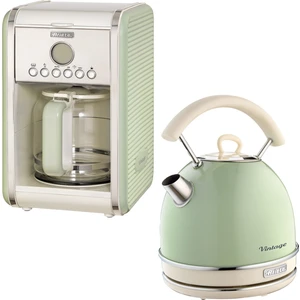 Vintage Yeşil Filtre Kahve Makinesi ve Vintage 1.7 Litre Kettle Seti