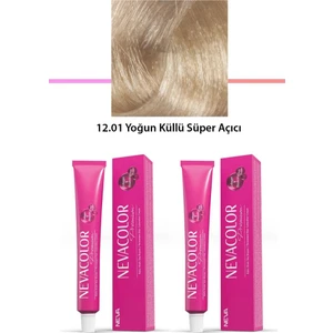 2 Li Set Premium 12.01 Yoğun Küllü Süper Açıcı - Kalıcı Krem Saç Boyası 2 x 50 G Tüp