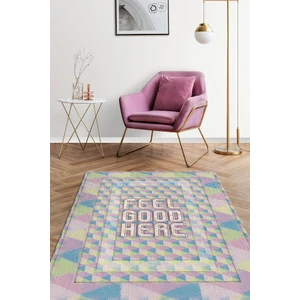 Burada İyi Hisset Çok Renkli Salon Halısı Geometrik Oturma Odası Halısı Modern Mutfak Halı