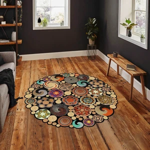 Dekoratif Özel Tasarım Modern Yıkanabilir Ince Kaymaz Taban Trend Oda Halısı