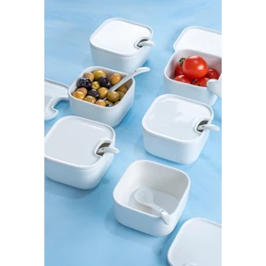 Pure White 6 Lı Kare Kaşıklı Kahvaltılık