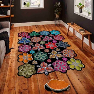 Dekoratif Özel Tasarım Modern Yıkanabilir Ince Kaymaz Taban Trend Oda Halısı