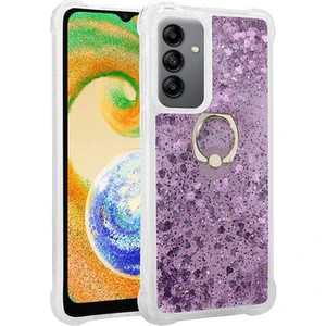 Kip GSM Galaxy A04S Kılıf Sıvılı Simli Yüzüklü Kapak