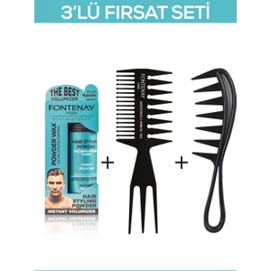 Saç Şekillendirici Pudra Toz Wax Mat Effect Mavı 20GR + Şekil Tarağı X2 3'lü Set