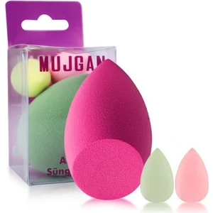 Mujgan MJGN-170 Büyük + Orta Mini Boy 3'lü Armut Sünger Seti Fuşya